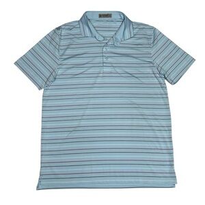 G/FORE Blue Polo Shirt with Classic Stripes